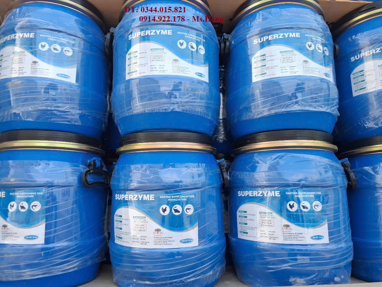 Enzyme Superzyme, enzyme tiêu hóa, xử lý nhớt bạt ao nuôi